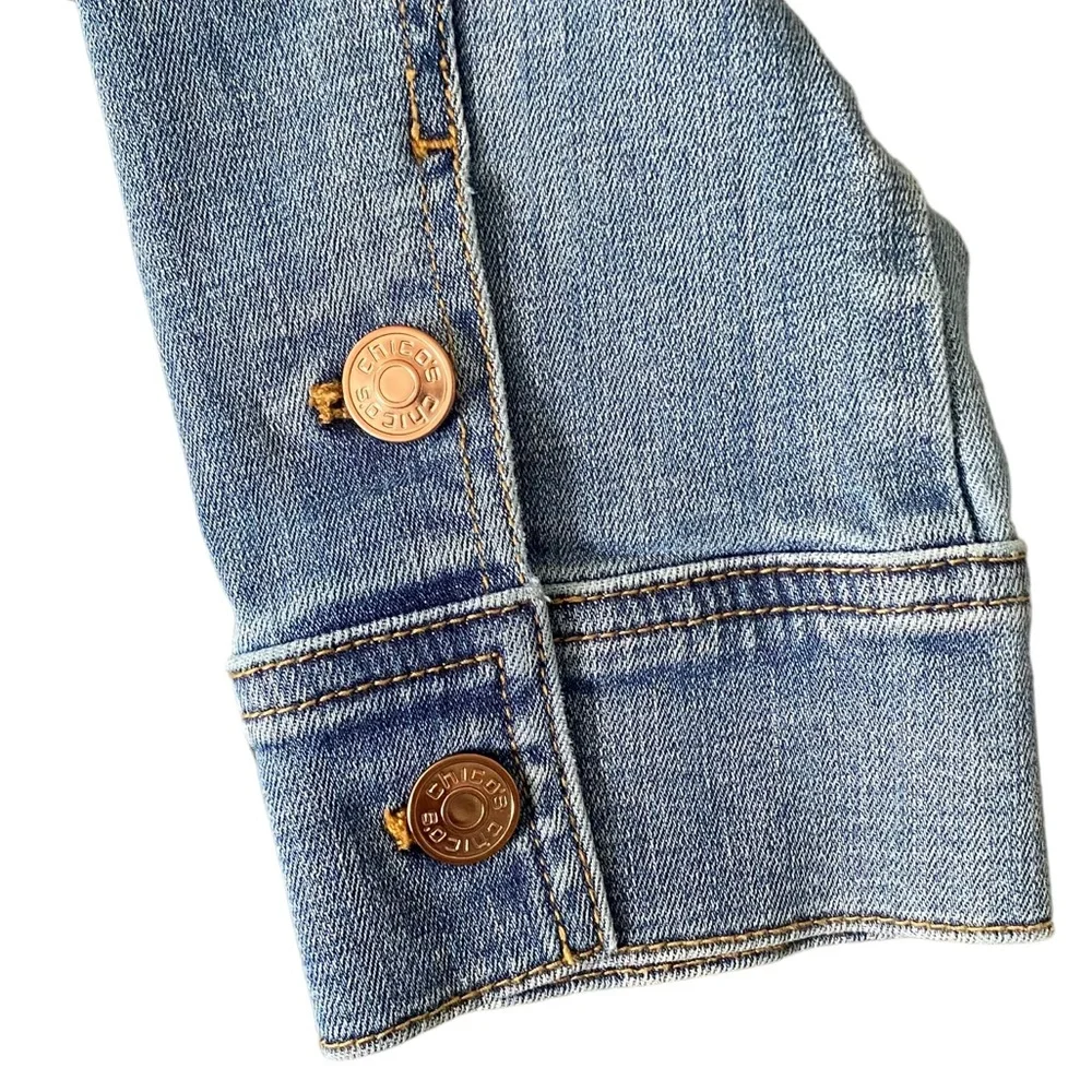 Chico’s Light Wash Jean Jacket Small 4-6